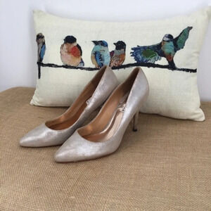 Badgley Mischka Women’s Gold Suede Heel Pump